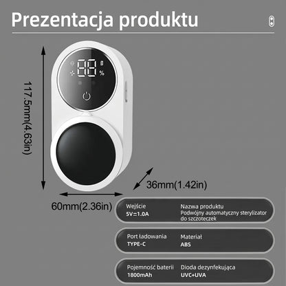Dentidock™ – Ścienny Uchwyt na Szczoteczki do Zębów z Czujnikiem Podczerwieni i Cyfrowym Wyświetlaczem