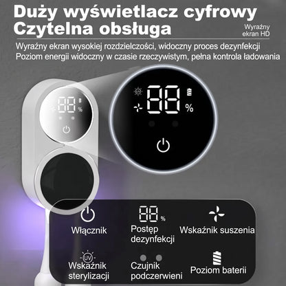 Dentidock™ – Ścienny Uchwyt na Szczoteczki do Zębów z Czujnikiem Podczerwieni i Cyfrowym Wyświetlaczem
