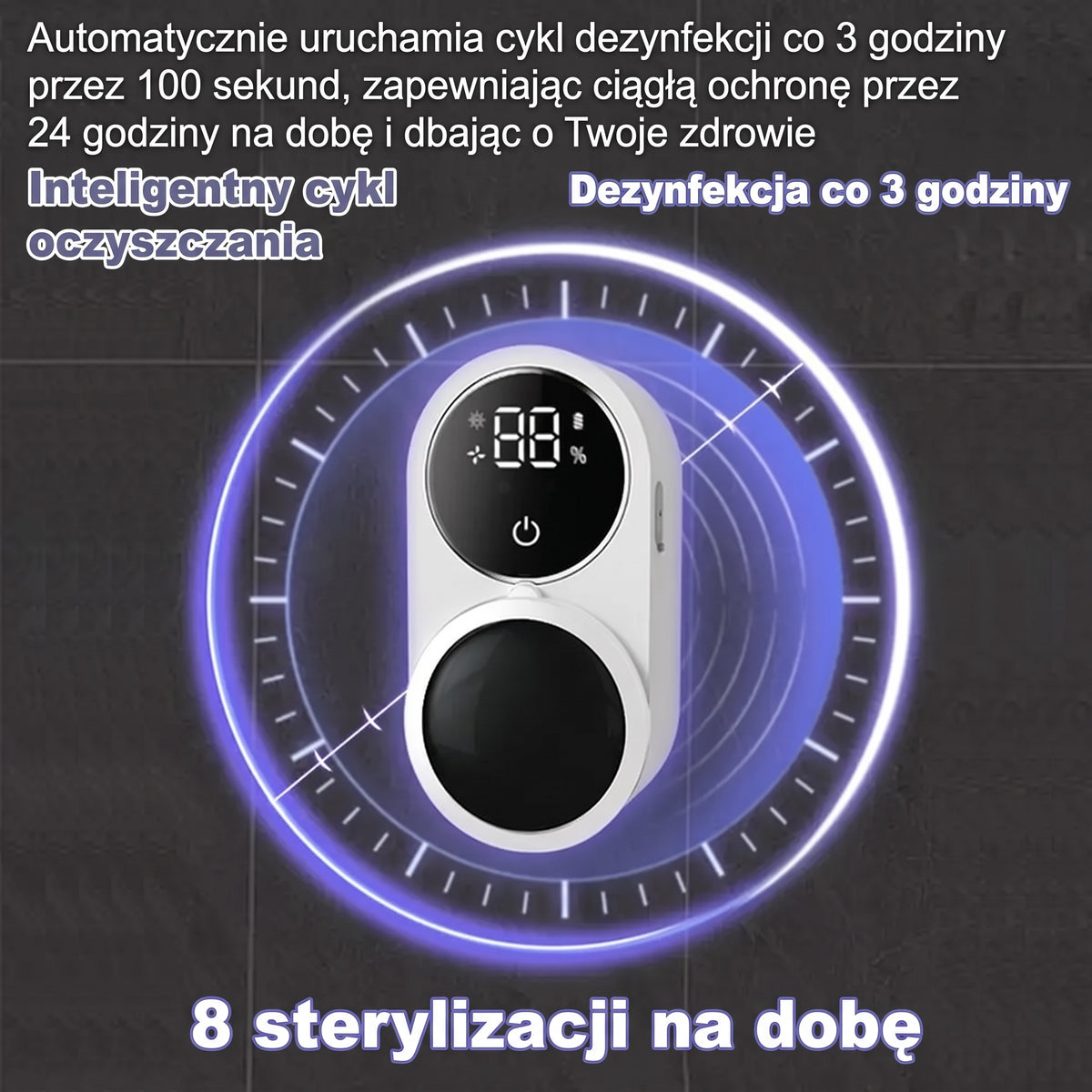 Dentidock™ – Ścienny Uchwyt na Szczoteczki do Zębów z Czujnikiem Podczerwieni i Cyfrowym Wyświetlaczem