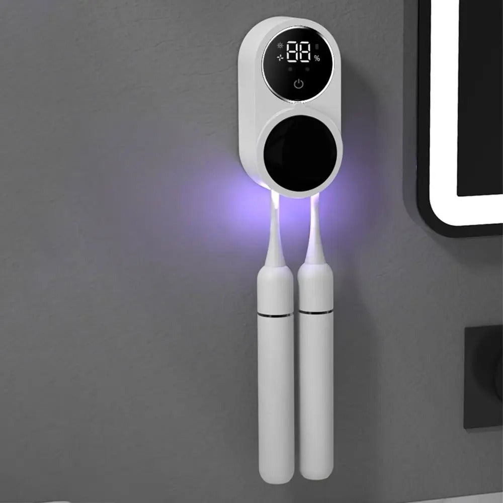 Dentidock™ – Ścienny Uchwyt na Szczoteczki do Zębów z Czujnikiem Podczerwieni i Cyfrowym Wyświetlaczem